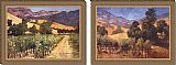 Country Canvas Paintings - Country Vineyard Hills - Set